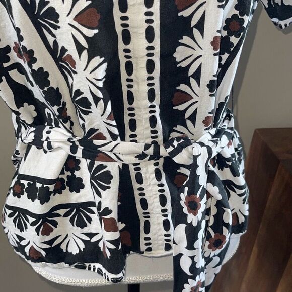 Ann Taylor Scarf Print Tie Waist Dolman Top - Picture 9 of 11